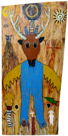 deer head spirit seeker : art : outsider art gallery :: milford, nj 